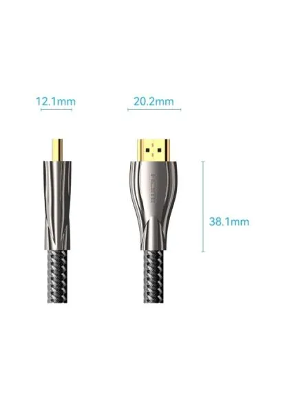 Кабель мультимедійний HDMI M to HDMI M 5.0m V2.0 4K60Hz braided zinc alloy black (ALMBJ) Vention HDMI M to HDMI M 5.0m V2.0 4K60Hz braided zinc all (391709484)