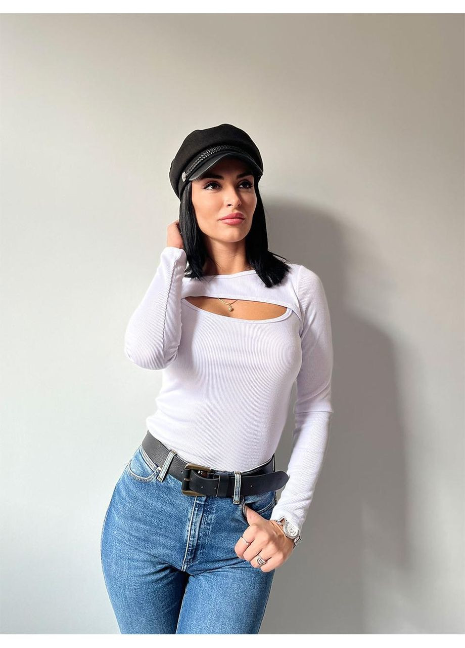 Трикотажна кофта з розрізом на грудях Fashion (360603203)