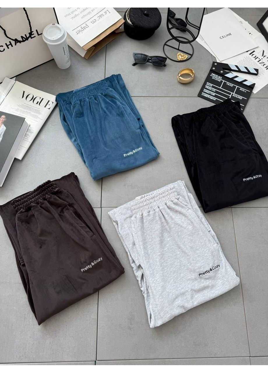 Брюки спортивные велюр спорт вышивка Україна (362641022)