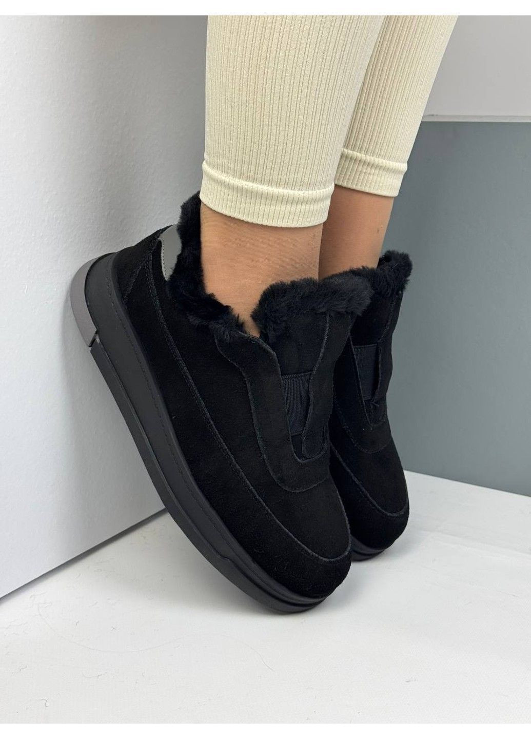 587 Кросівки Зимові Замшеві Чорні утеплені VIKA чорні зими (372384865)