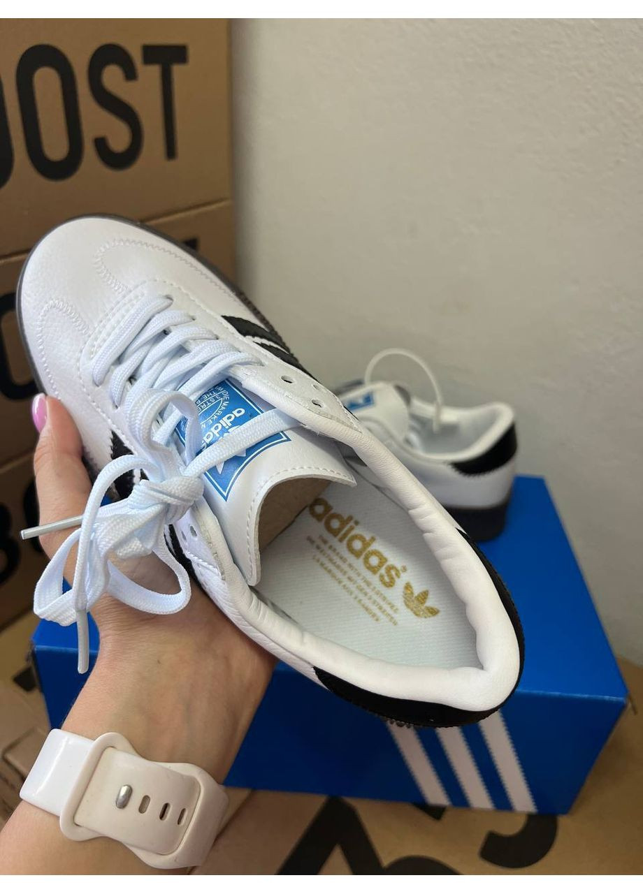 КРОСІВКИ ЖІНОЧІ ADIDAS SAMBA WHITE BLACK АДІДАС САМБА No Brand чорні демісезони (367167692)
