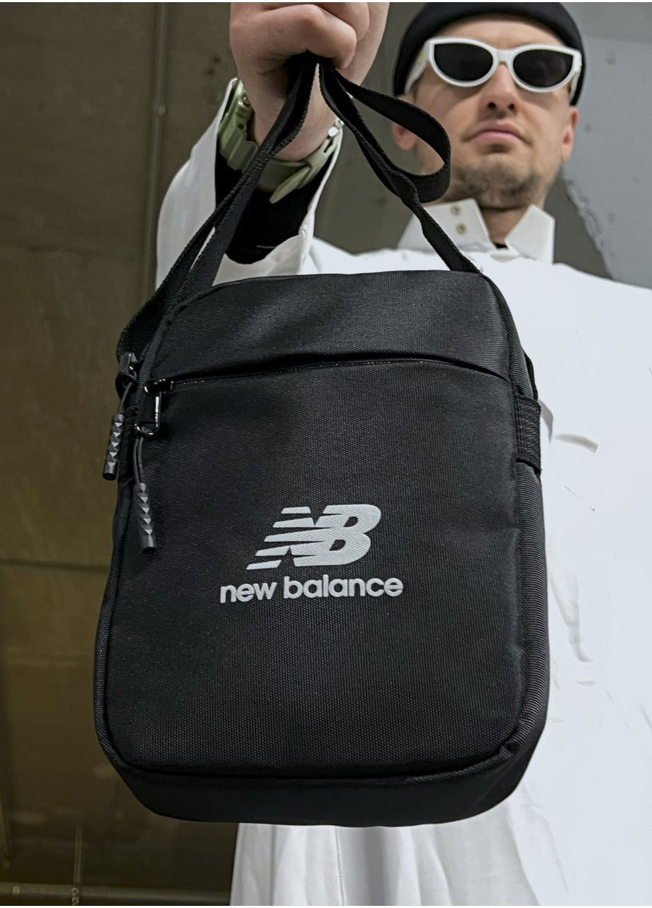 Компактна барсетка чоловіча - чорна сумка на ремені. No Brand (365592429)