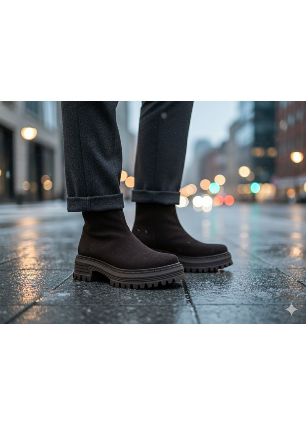 Зимние женские зимние ботинки из натуральной замши коричневого цвета с боковой молнией Paradize из натуральной замши