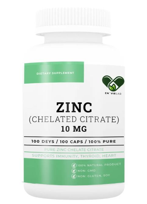 Zinc (cahelated citrate) 10 mg 100 Caps En`vie Lab (302654035)