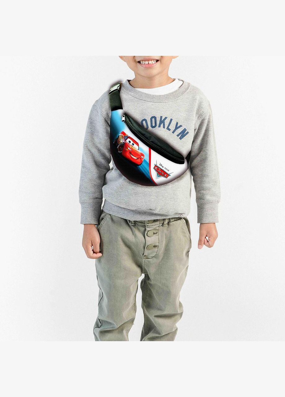 Сумка-бананка дитяча Тачки Блискавка Маквін з принтом, 32х15см, сумка для хлопчика через плече No Brand (306438531)