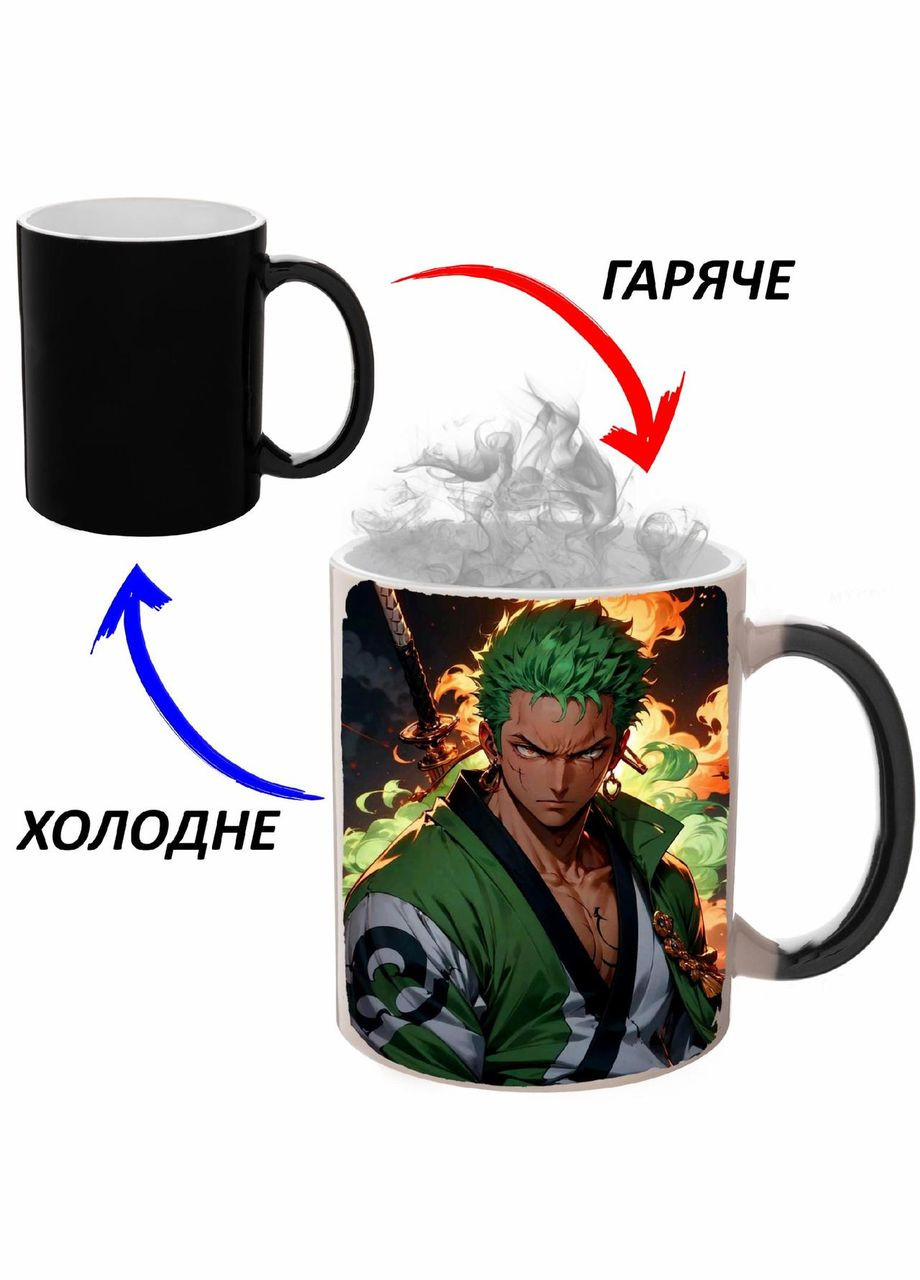 Чашка хамелон Ван Пис Аниме #008 (кружка, чашка) Черная 330 мл No Brand (323472015)