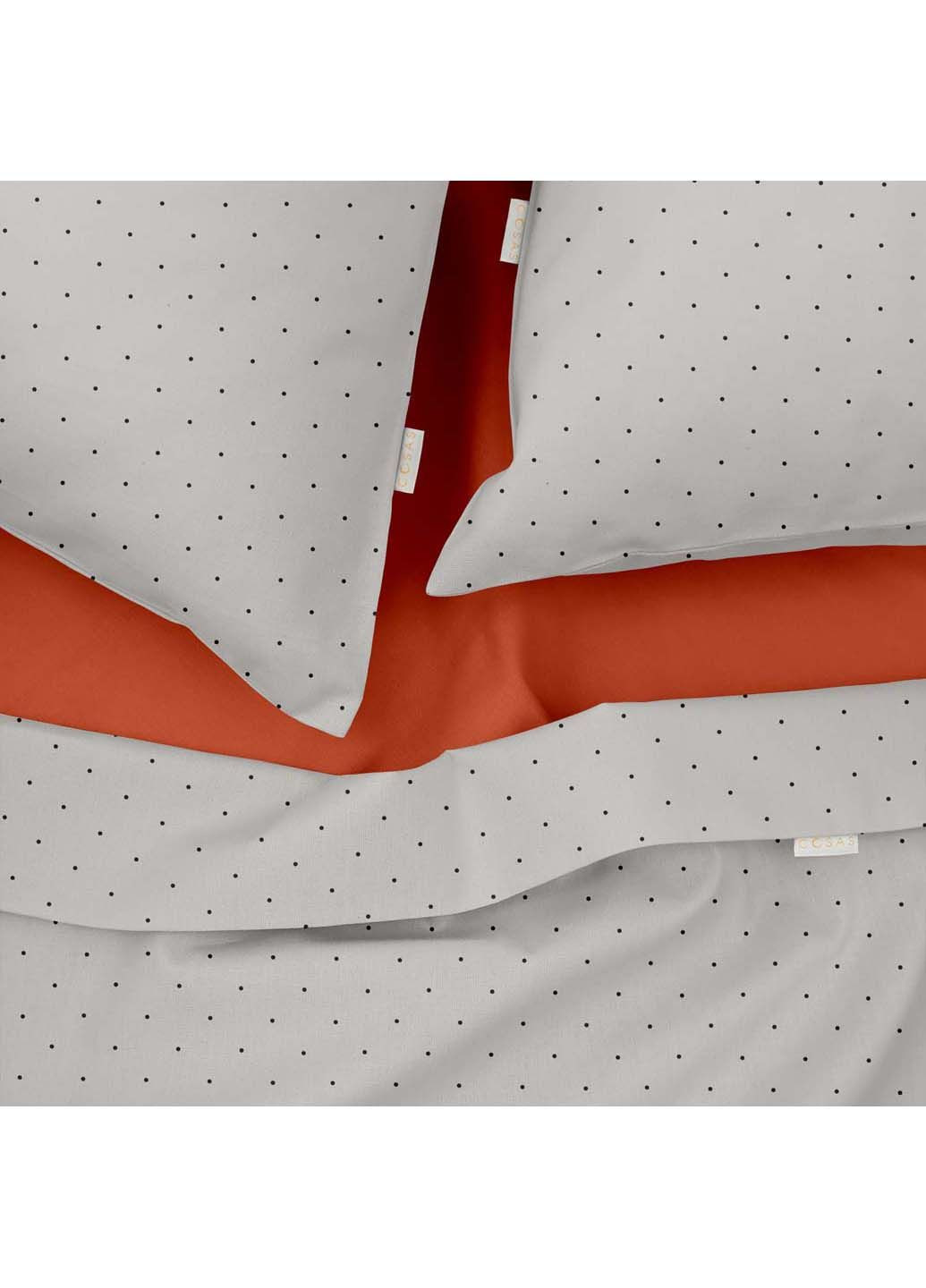 Двоспальна постіль з простирадлом на гумці MINI DOTS CS29 180х220 см Cosas (307475045)