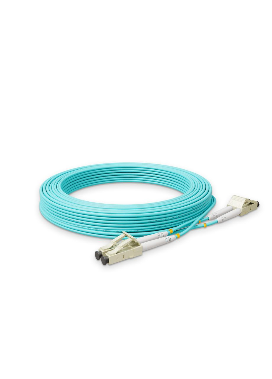 Патч-корд оптический LC/UPC-LC/UPC Бирюзовый LSZH, Multimode OM3 (MM), Duplex, 2мм - 20 м NanoConnect (299337907)