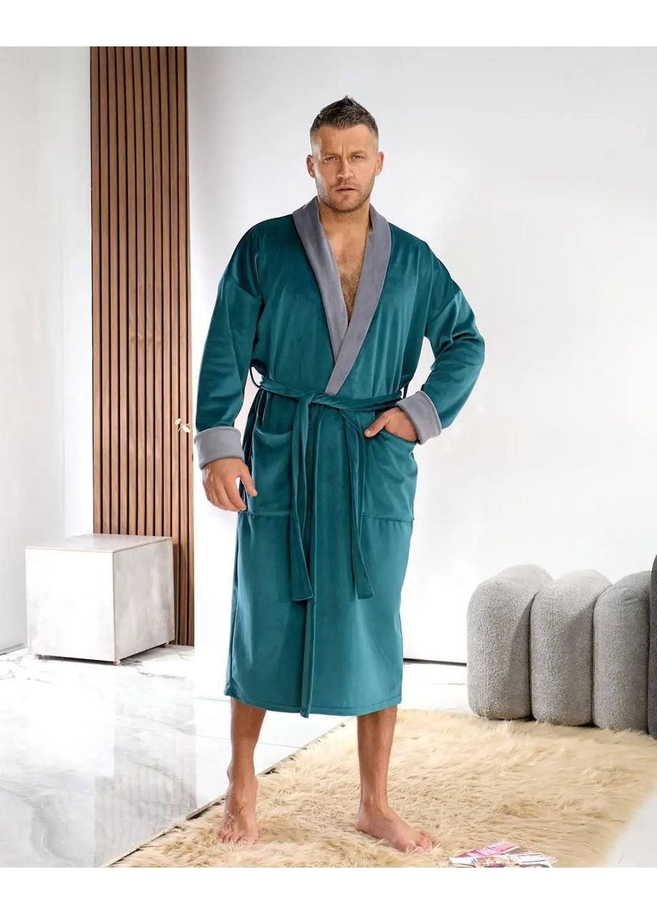 Халат велюровий чоловічий довгий домашній No Brand халат (370439020)