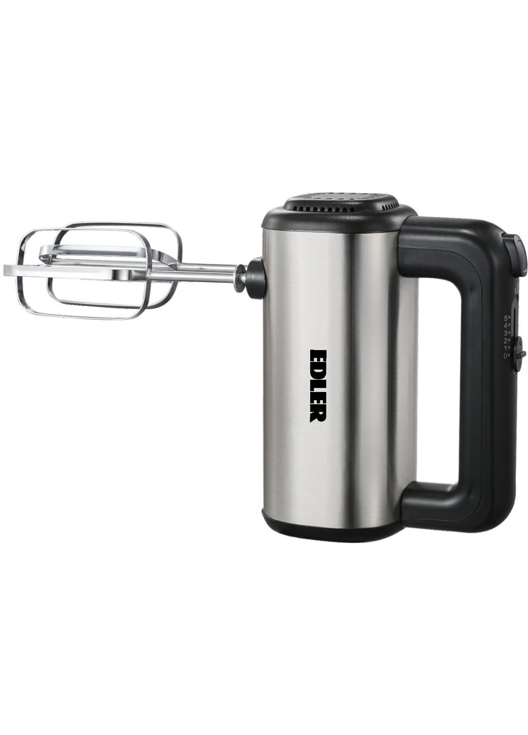Миксер ручной кухонный 250W с насадками (венчики, крючки для замеса теста), 5 скоростей, корпус из нержавеющей стали EDLER (366977794)