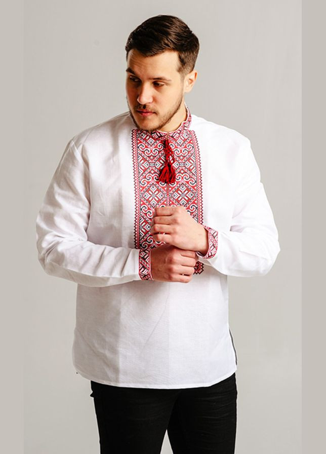 Біла вишиванка чоловіча vishivano4ka 341-2+ пряма льон (305697404)