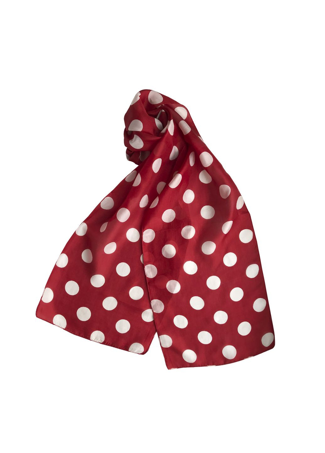 Червоний шовковий шарф у горошок 170х25 см Silk Route (295689521)