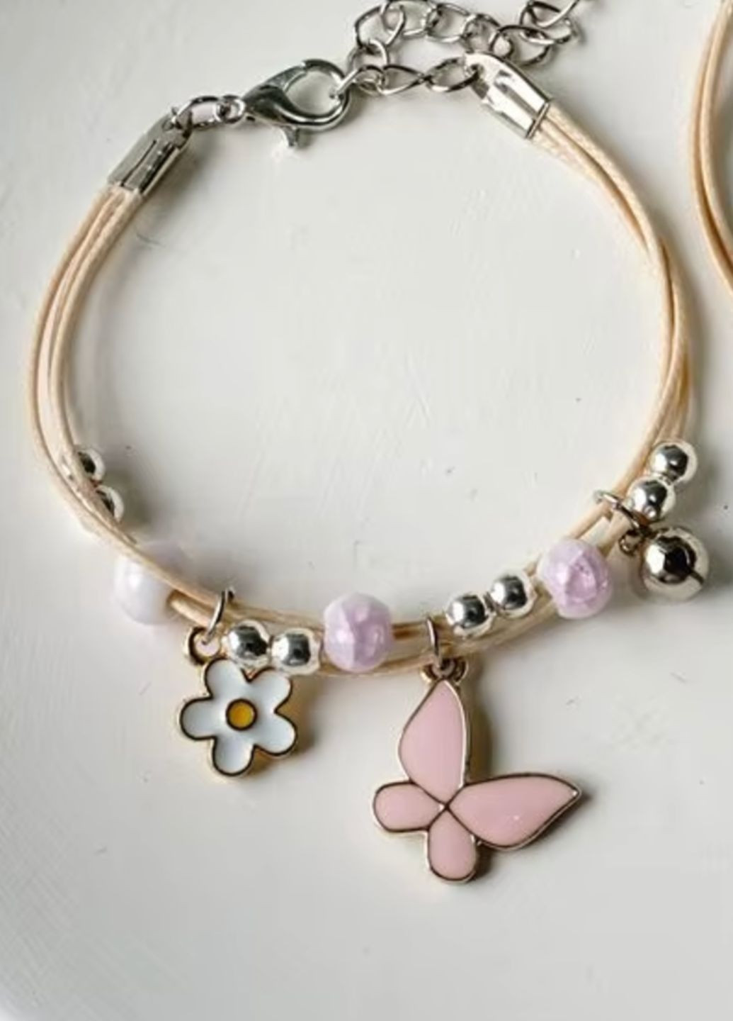 Браслет з намистинками та метеликом No Brand (368883436)