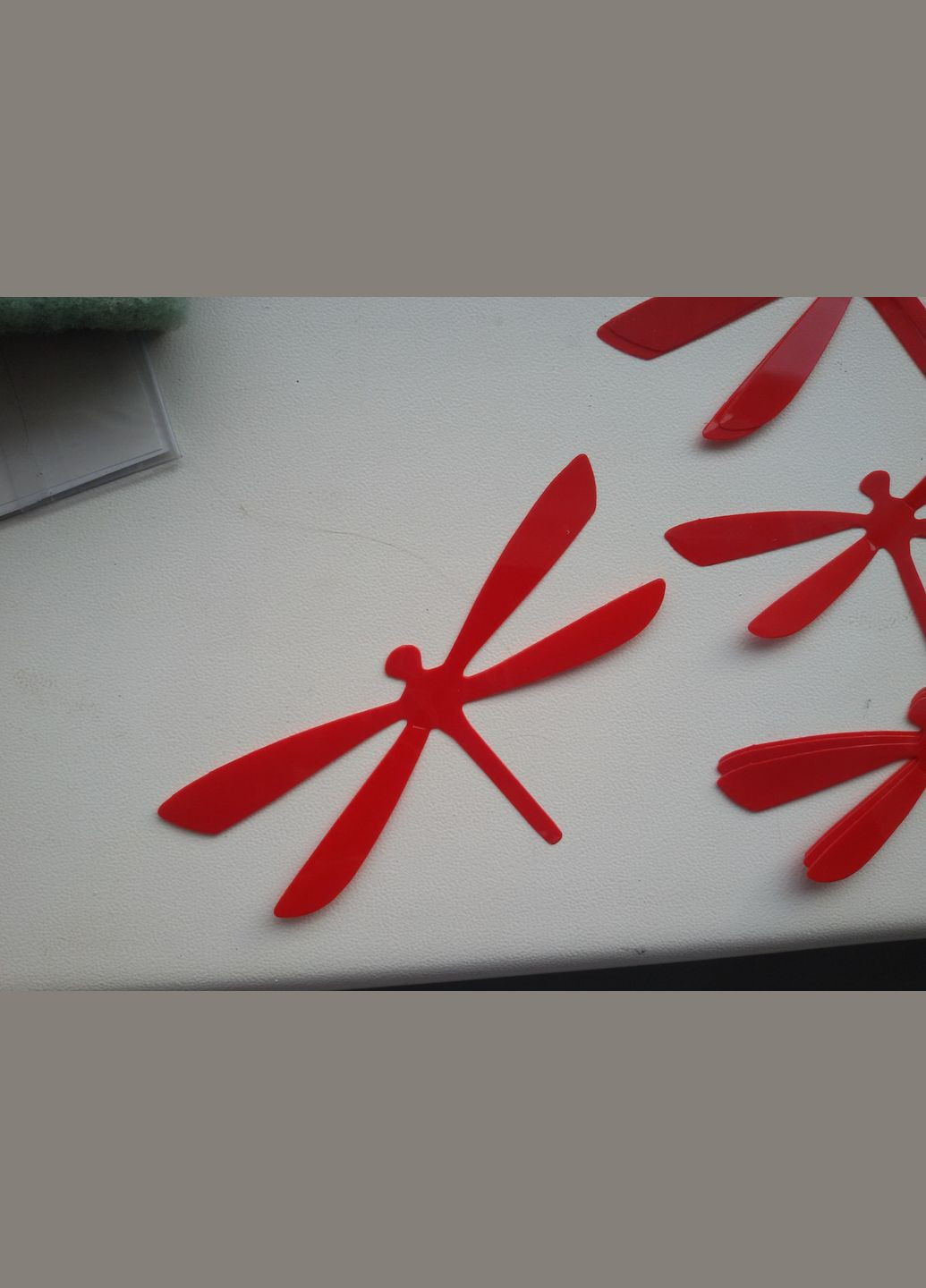 3D Наклейки бабки 12 шт. пластикові червоні No Brand (324271526)