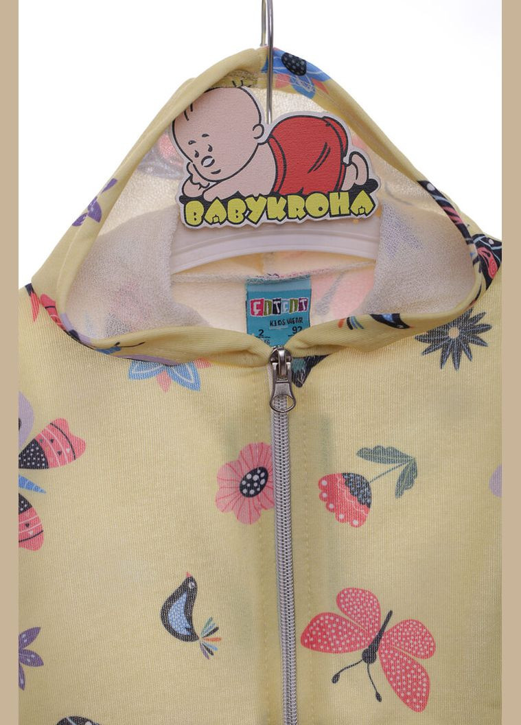 Жовтий демісезонний кофта для дівчинки двонитка з метеликами жовта cit cit kids 104 см (44810) BABYKROHA