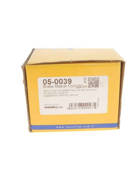 Циліндр гальмівний (головний) Seat Terra 87-95/VW Golf II/Jetta II/Scirocco 83-92/Polo 81-94 05-0039 UA63 Metelli (366396539)