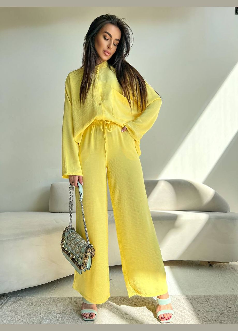 Женский костюм-двойка цвет желтый р.42/44 454376 New Trend (290111617)