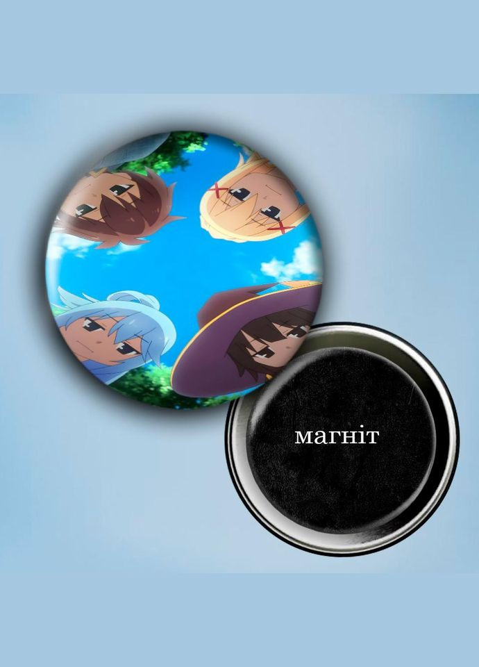 Фотомагнит (магнит на холодильник) Аниме КоноСуба #0010 56 мм черный No Brand (309160413)