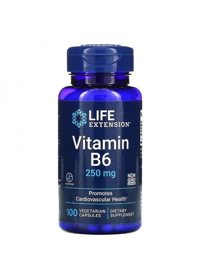 Вітамін В6 (піридоксин),, 250 мг. 100 капсул (LEX15351) Life Extension (266038748)