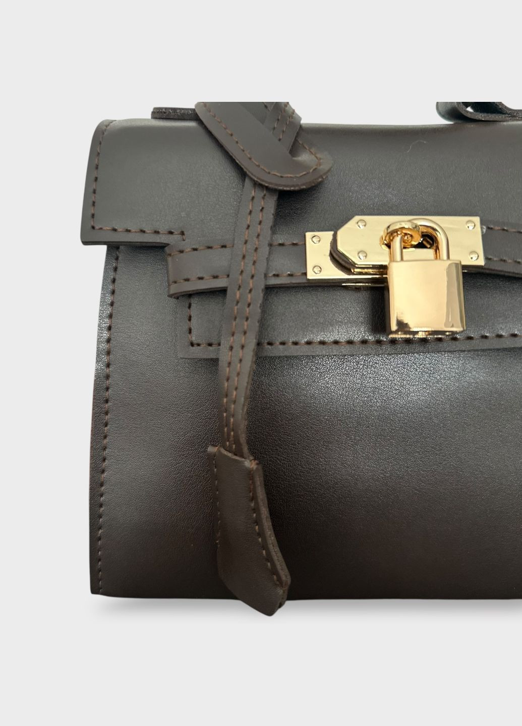 Женская сумка через плечо Olivia с замочком, элегантная мини-сумка из экокожи PU, коричневая, 17×20×10 см No Brand (333031987)