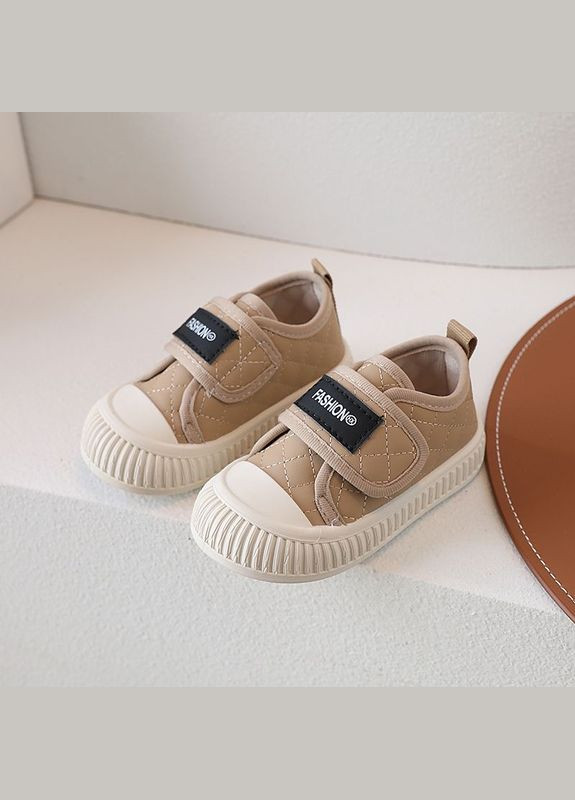 Бежевые всесезонные кроссовки, кеды на липучках BabyStyle