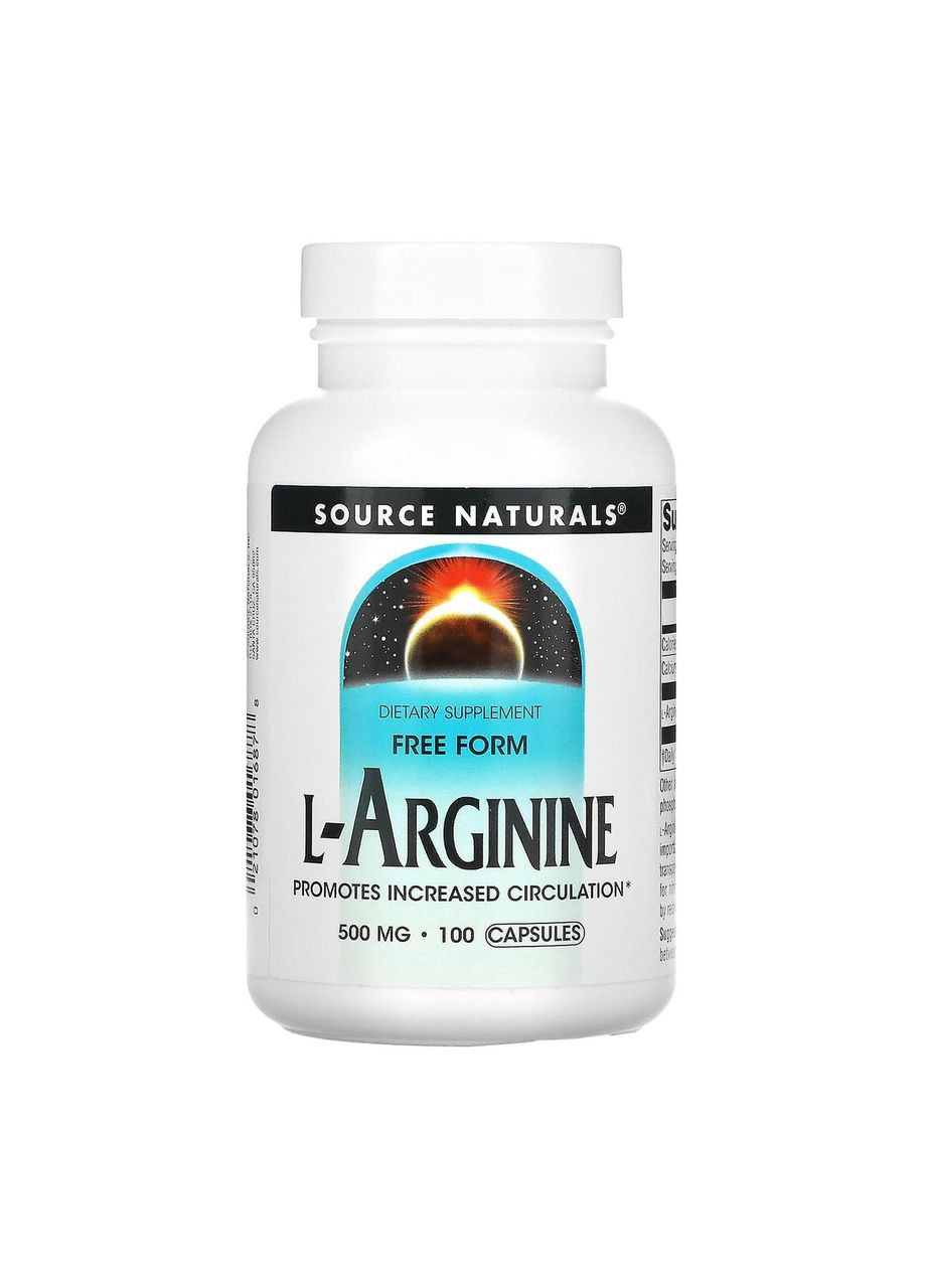 L-Arginine 500 mg - 100 tabs Source Naturals (369396634)