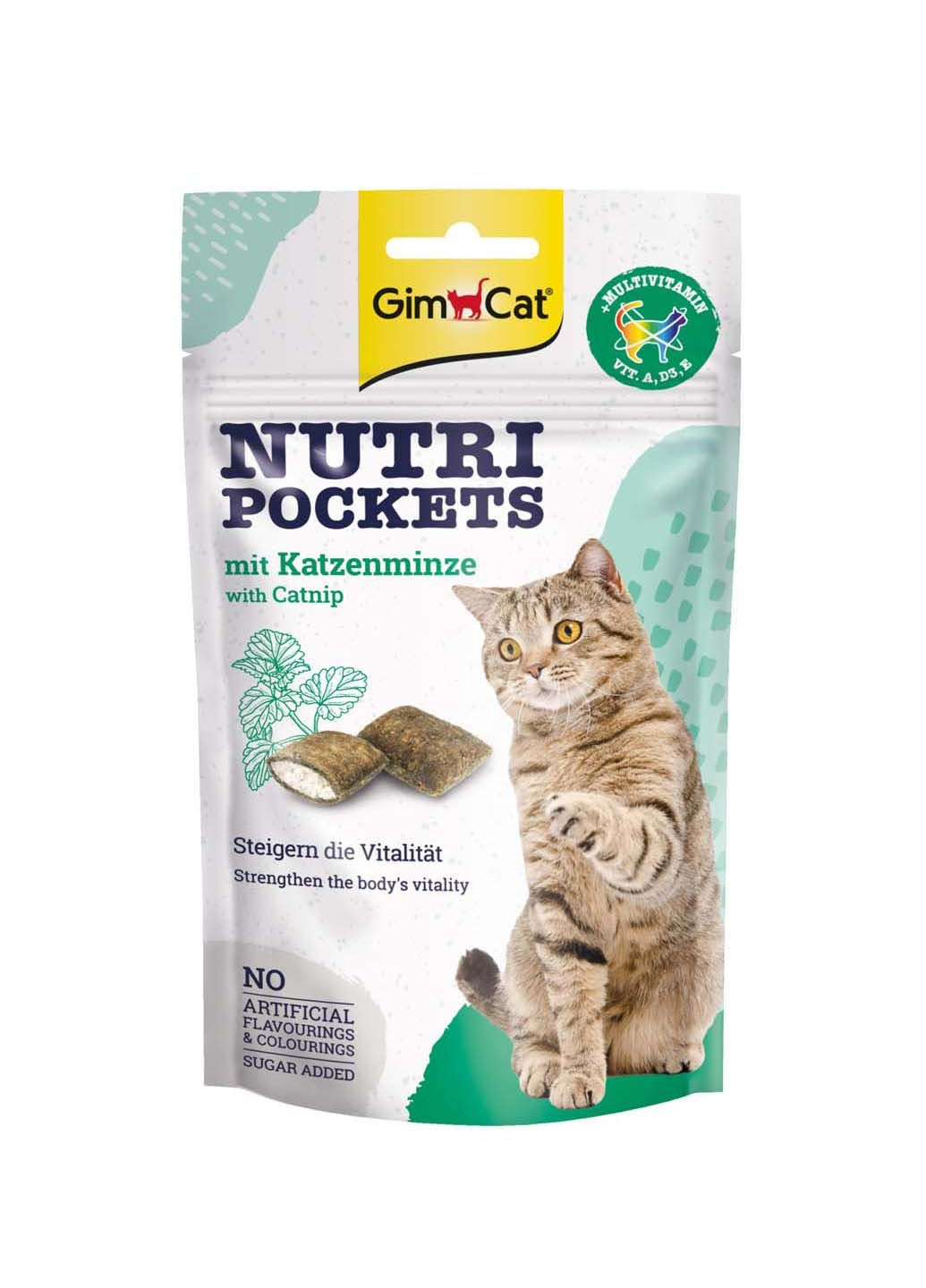 Снеки GimCat Nutri Pockets Кошачья мята + мультивитамин 60 г Gimborn (285778877)
