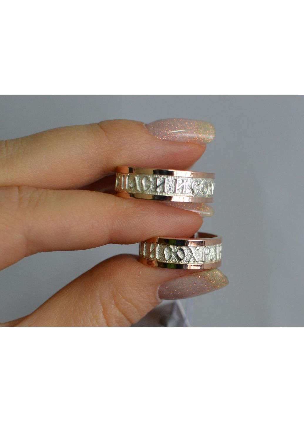 Пара срібних обручок з золотом Silver Style (367112848)