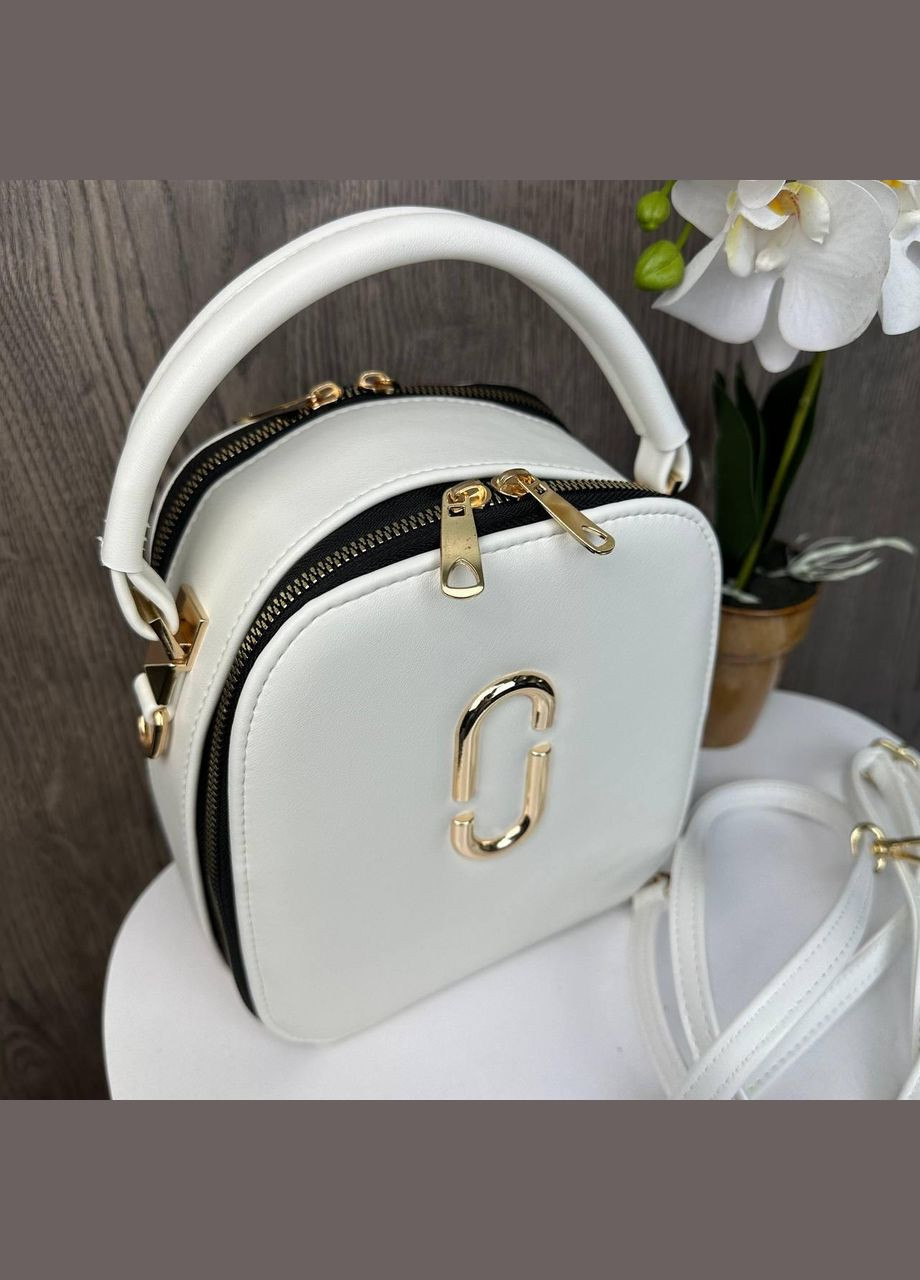 Стильная женская сумка каркасная стиль Marc, овальная минисумка белый Jacobs (336551968)