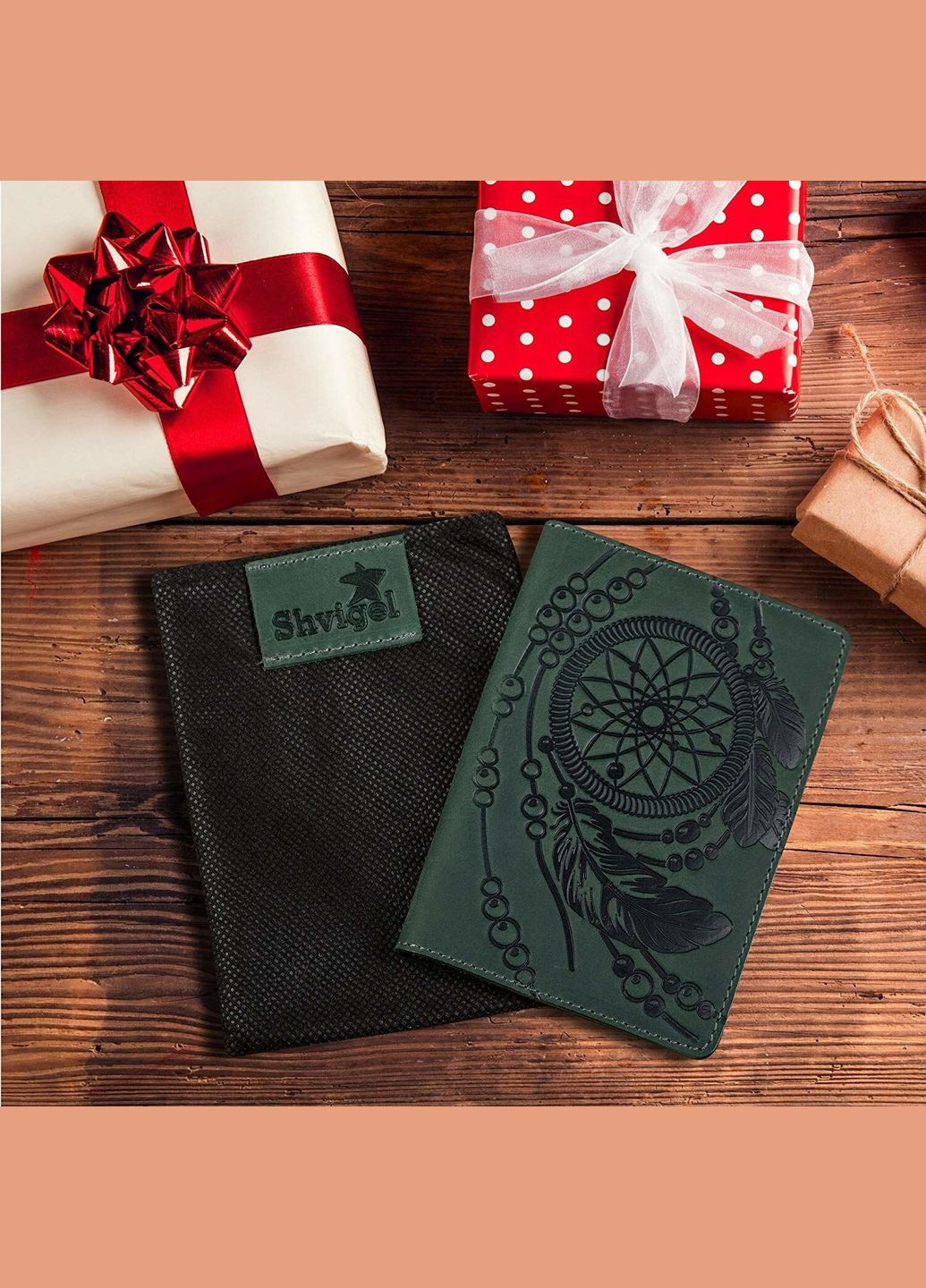 Обкладинка на паспорт SHVIGEL зелена (sku_13836) No Brand (327820111)