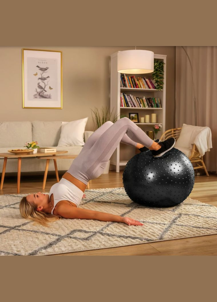 Фітбол масажний 65см + насос Hop-Sport (362028107)