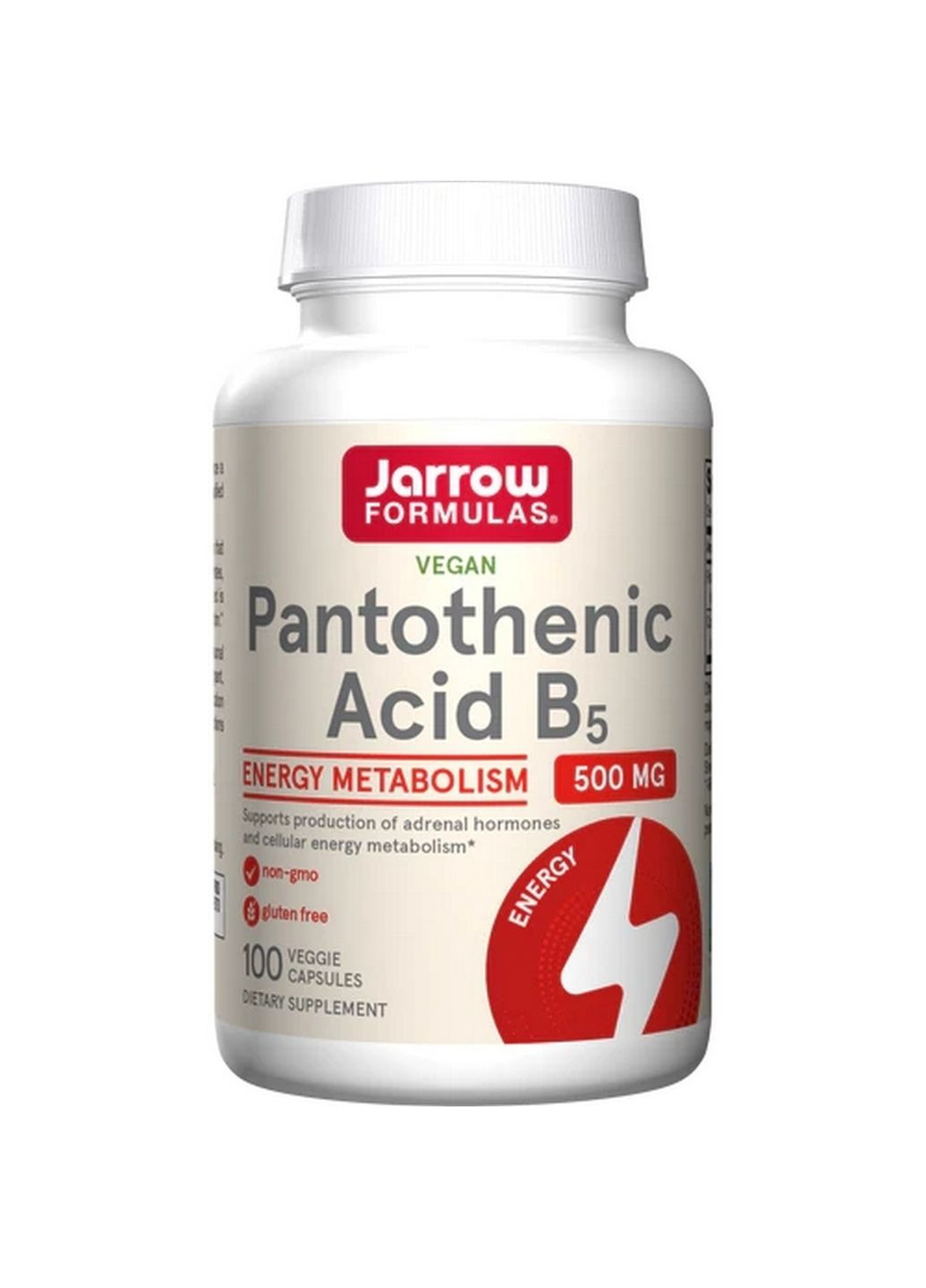 Витамины и минералы Pantothenic Acid 500 mg, 100 вегакапсул Jarrow Formulas (293417732)