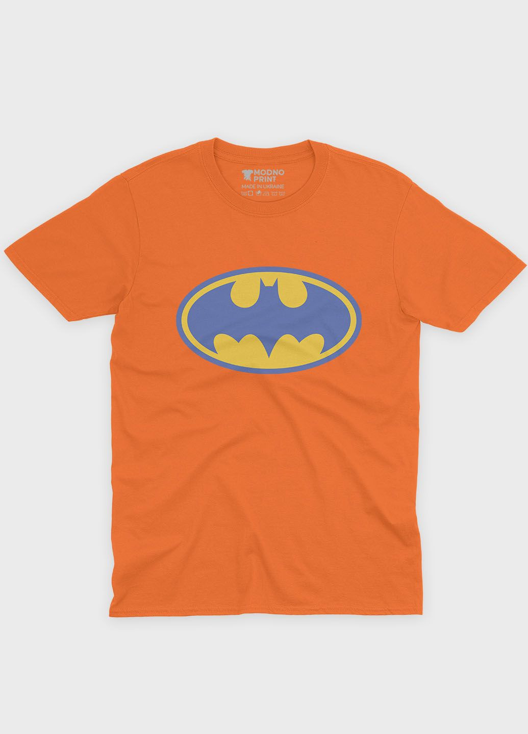 Оранжевая демисезонная футболка для мальчика с патриотическим принтом (ts001-3-ora-005-1-061-b) Modno