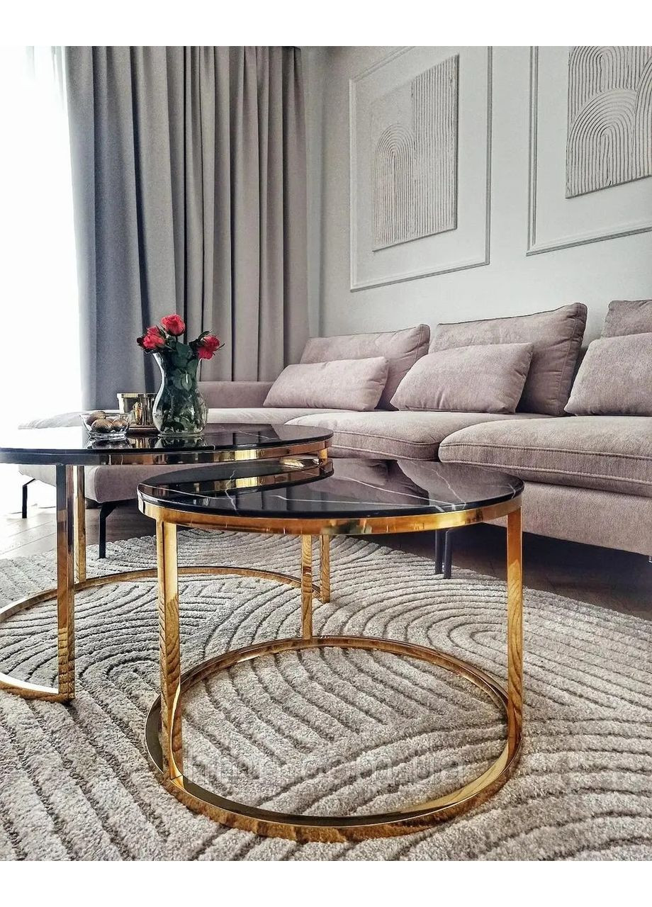 Журнальный столик MUSE II эф.мрамора / золото (к-кт) MUSEIICZMAZL Signal (372178553)