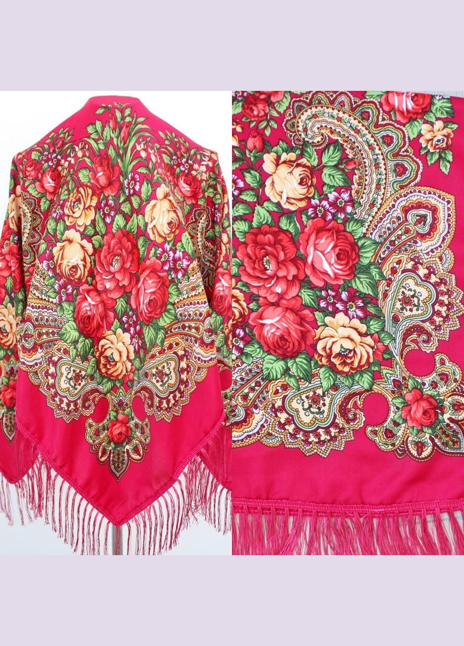 Платок в народном стиле "Романтические цветы" Малинова 621017 Husta (322502247)