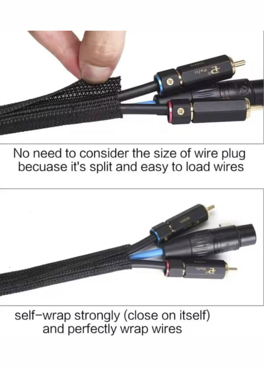 Обплетення кабелю фіксатор захист від тварин ізоляція для проводів від кішок/собак 1 м 50 мм Чорний Lencent (341534153)