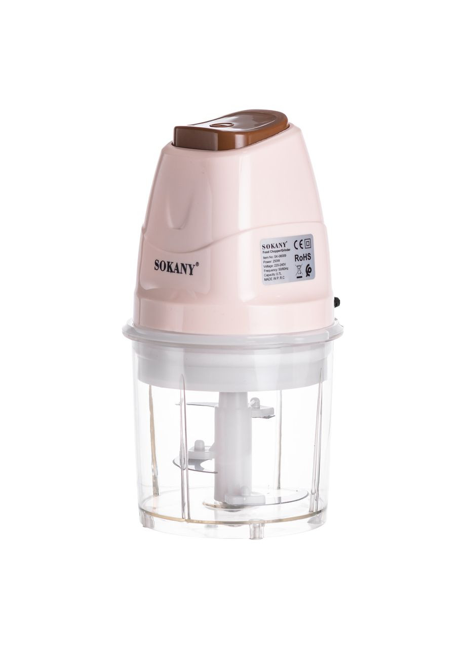 Чоппер подрібнювач з чашею на 0.7 л електричний кухонний 250 Вт бежевий SK-06009BE Sokany (353503476)