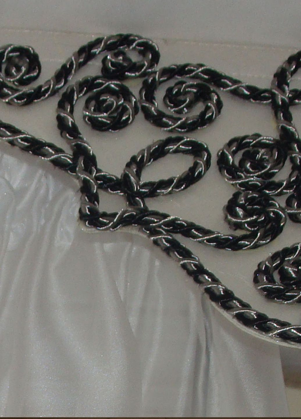 Комплект тюль до підвіконня Ажур карниз 200см білий з сірим (75_4к) Firanka Exclusive (364502903)