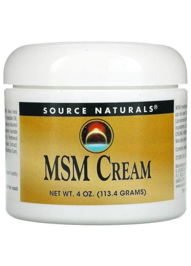 Крем із ліпосомами для пом'якшення та розгладжування шкіри MSM Cream 113,4 г. Source Naturals (359473462)