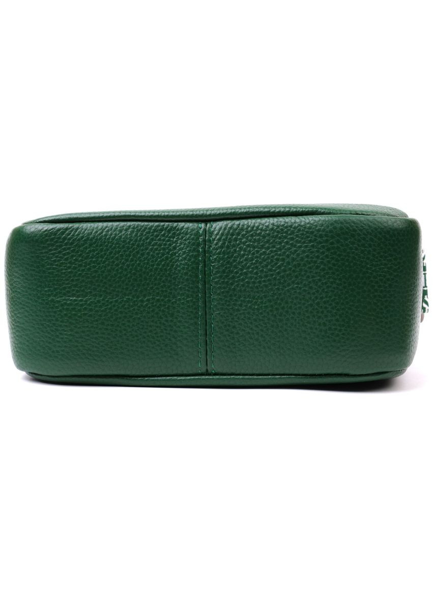 Сумка на одне відділення для стильних жінок із натуральної шкіри 22603 Зелена Vintage (329147849)