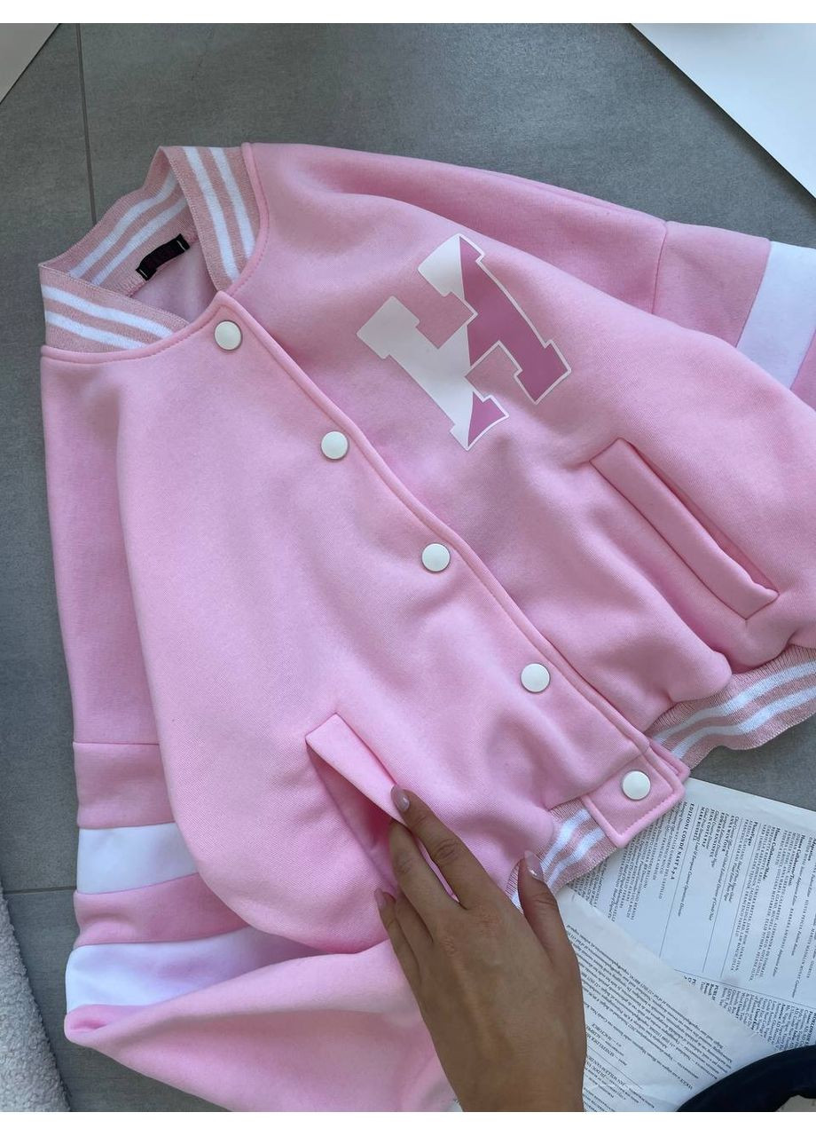 Теплый бомбер из тринитки на флисе – замеры в описании. DK/DL Мода без кордонів на кнопках (361832232)