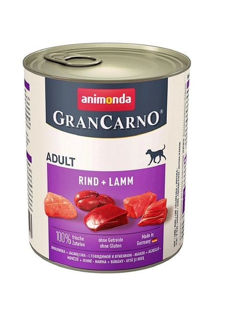 Влажный корм для собакGran Carno Adult с говядиной и ягненком 800 г (4017721827423) Animonda (266274544)
