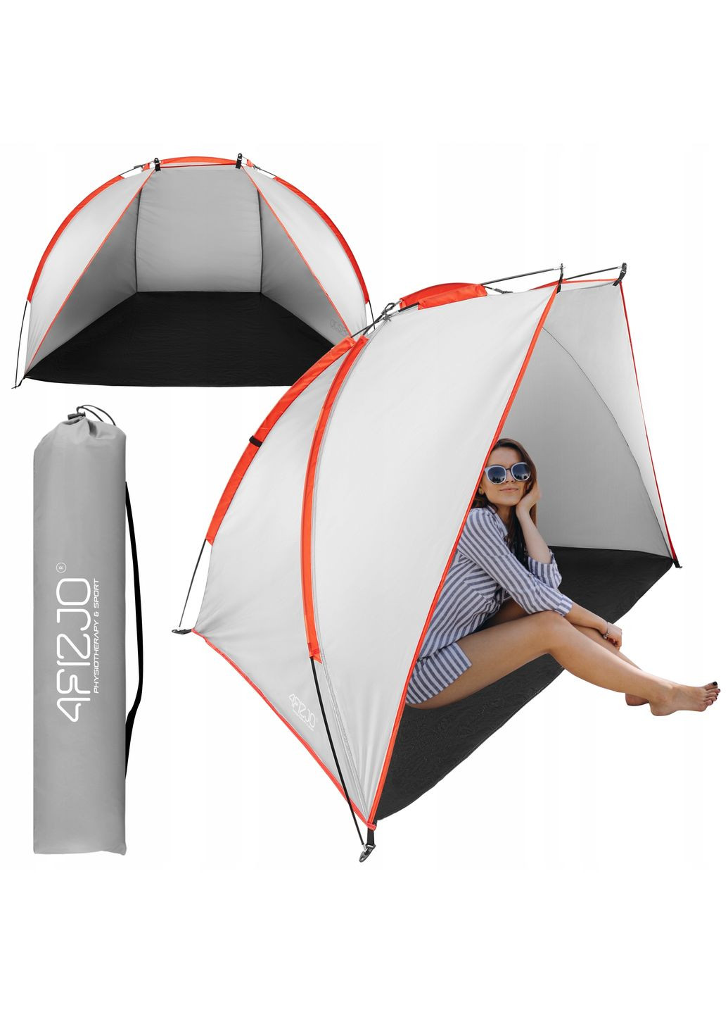 Палатка пляжная 200 x 115 см Grey (P-5905973401449) 4FIZJO (351904587)