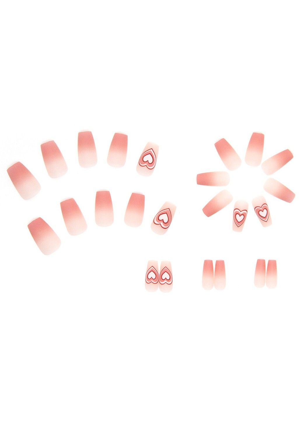 Накладные ногти с клеем Розовый 24 шт (A9957) Nails (308864079)