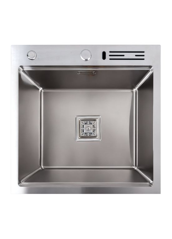 Набор кухонной мойки со смесителем 50*50 нержавейка Handmade Platinum (336938423)