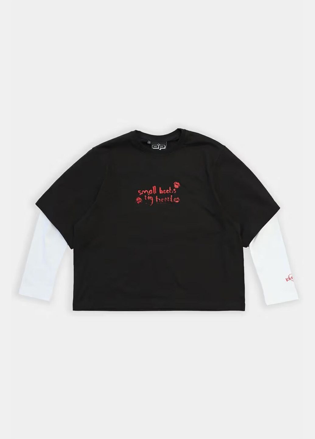 Жіночий оверсайз лонгслів Crush чорно-білий OGONPUSHKA (316302513)