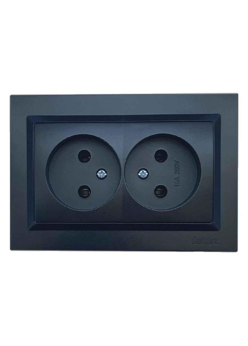 Розетка подвійна JAZZ (чорний) 9107 ТМ Luxel (305061013)