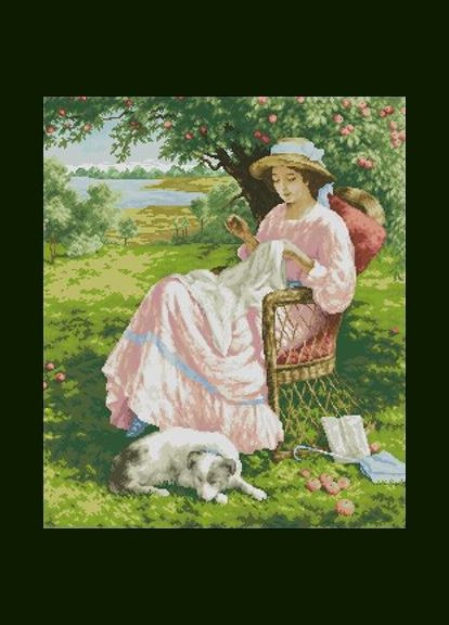 Набір для вишивання хрестиком. Розмір: 40*48 см Яблуневий сад Лоскуток (315361962)
