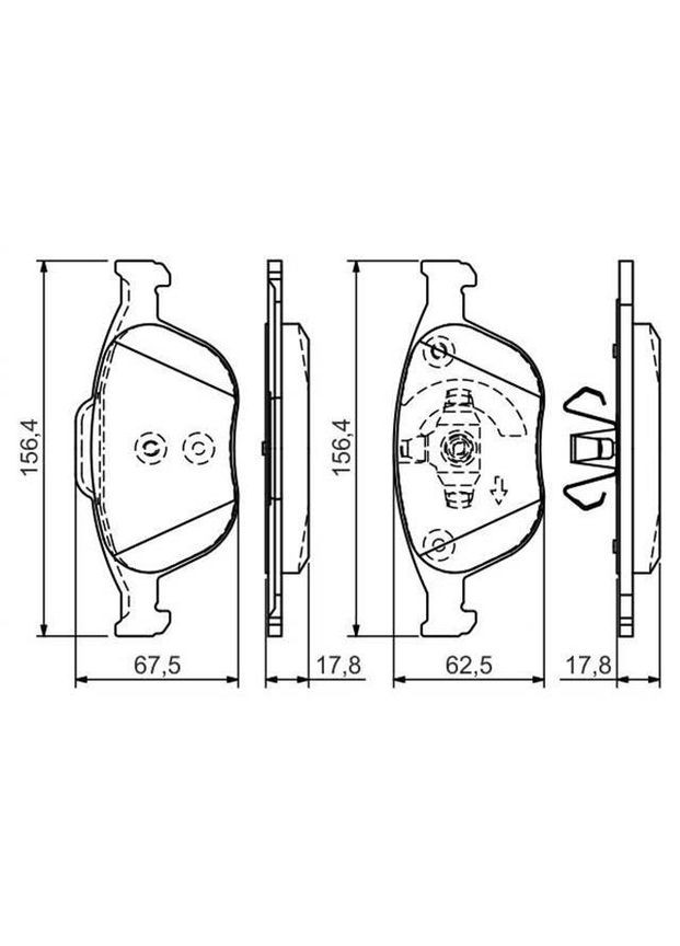Колодка тормозной диск. FORD FOCUS (DAW, DBW, DNW), TRANSIT передн. (выр-во ). (0 986 495 066) Bosch (368897239)