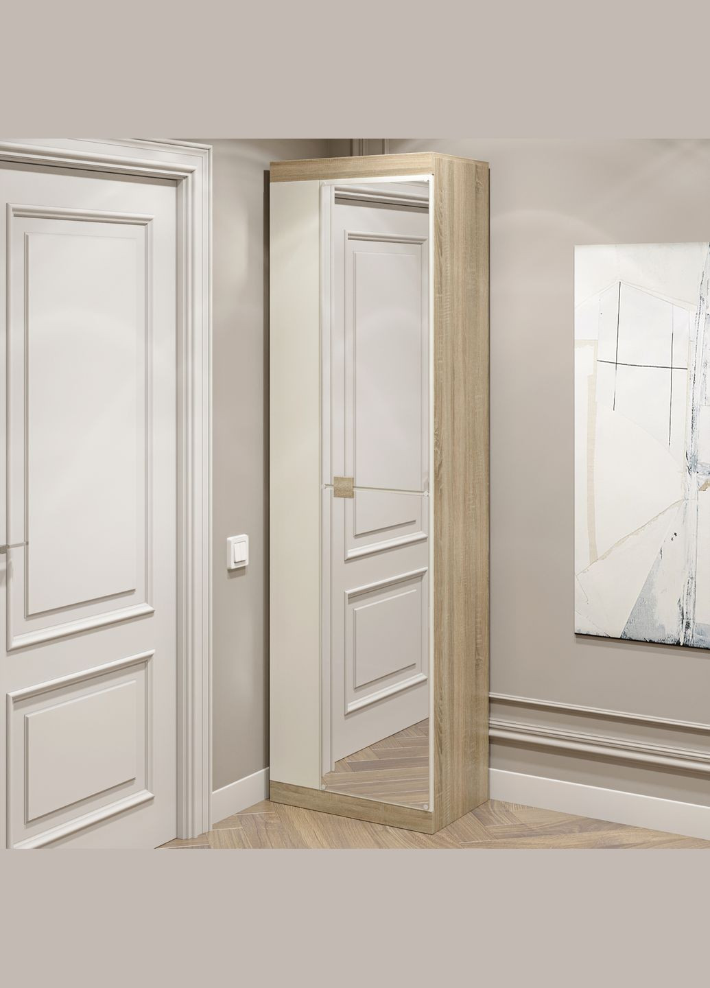 Шкаф распашный Соната-600 с зеркалом (EVR-2633) Еверест (324066596)